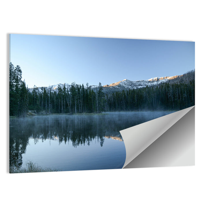 Sylvan Lake Morning Mist Wall Art as a poster print