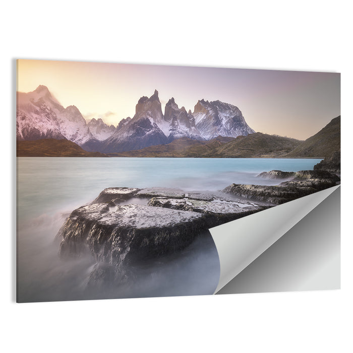 Cuernos Peaks Over Pehoe Lake Wall Art as a poster print