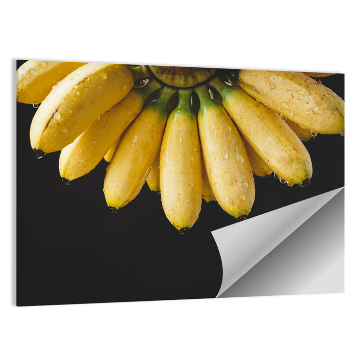 Banana Bunch with Water Droplets Wall Art as a poster print
