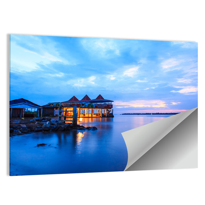 Twilight Restaurant on Lake Victoria Wall Art as a poster print
