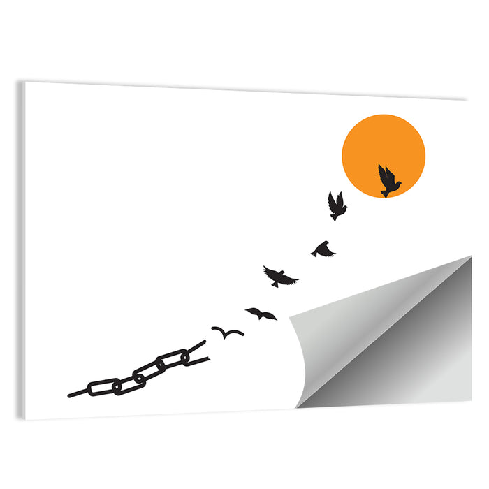 Broken Chain and Rising Sun Wall Art as a poster print