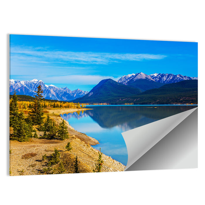 Abraham Lake Turquoise Reflection Wall Art as a poster print