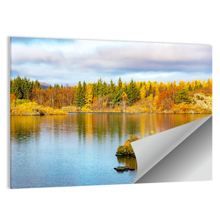 Autumn at Lake Myvatn Wall Art as a poster print