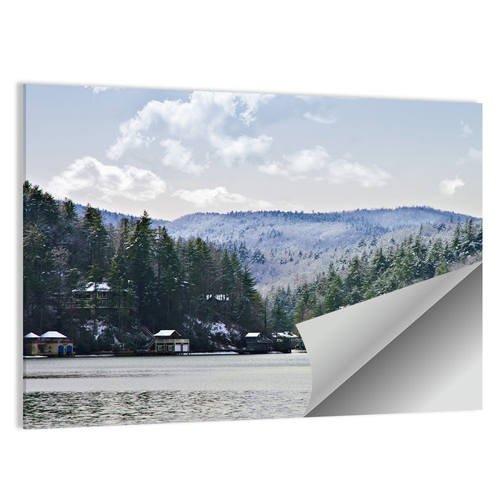 Lake Rabun Winter Scene Wall Art as a poster print