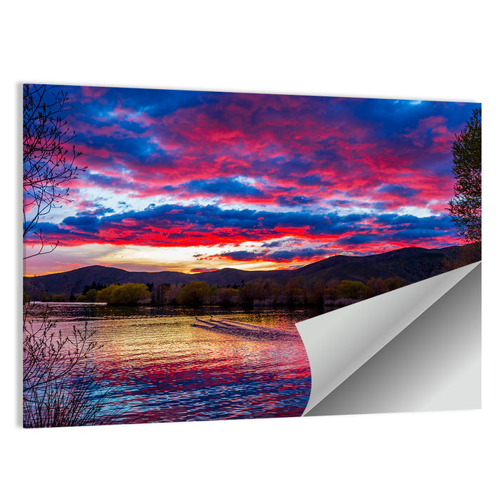 Lake Wairepo Arm Sunrise Reflection Wall Art as a poster print