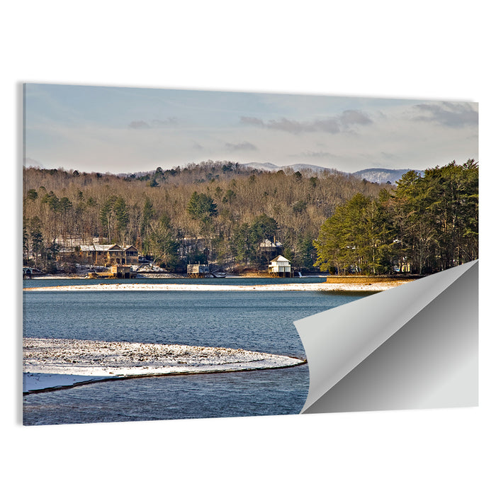 Lake Burton Winter Shoreline Wall Art as a poster print
