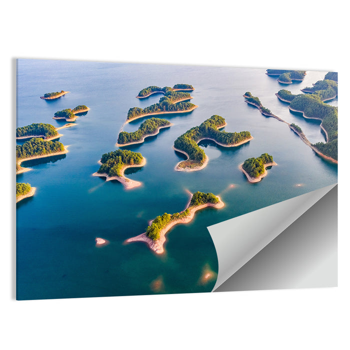 Qiandao Lake Aerial View Wall Art as a poster print