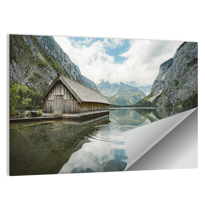 Königssee Boathouse at Obersee Wall Art as a poster print
