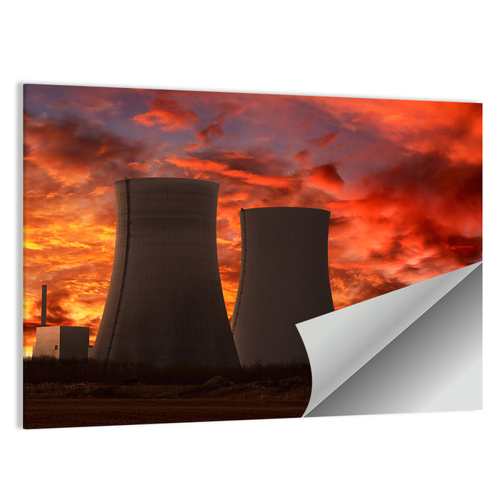 Cooling Towers at Sunset Wall Art as a poster print