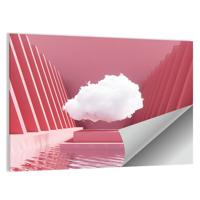 Pink Cloud Over Pool Wall Art as a poster print