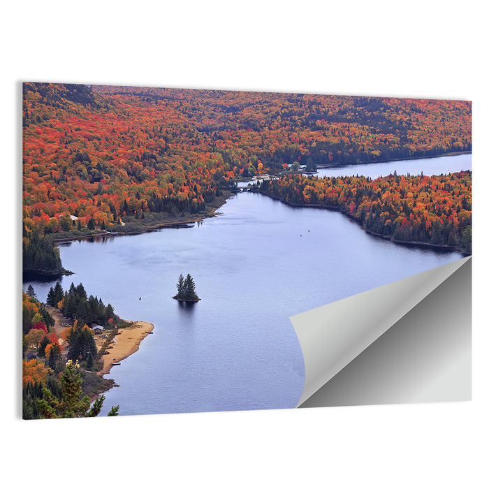 Lake Monroe Aerial with Islands Wall Art as a poster print