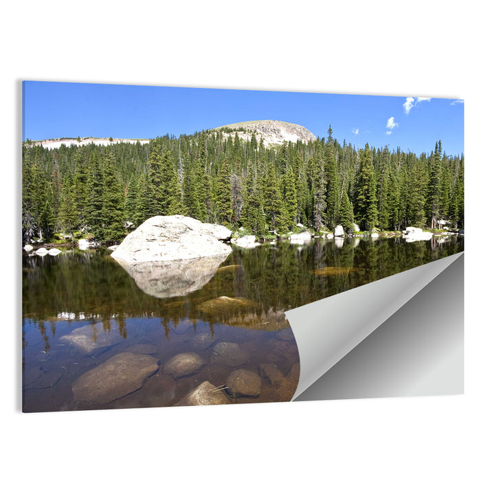 Colorado Forest Lake Reflection Wall Art as a poster print