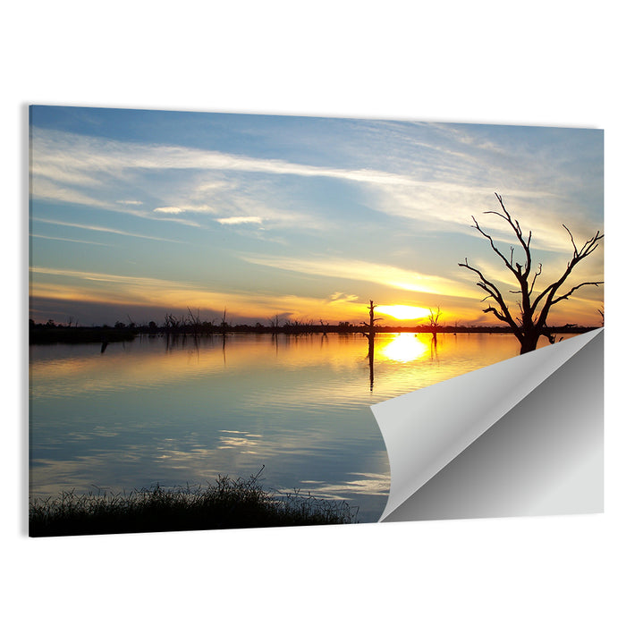Murray River Sunset Reflection Wall Art as a poster print