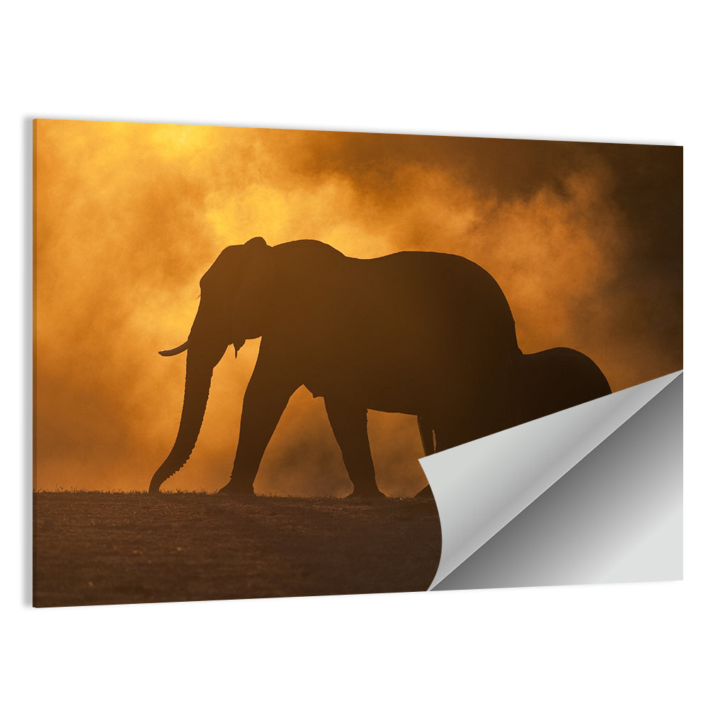 African Elephant Silhouette Wall Art