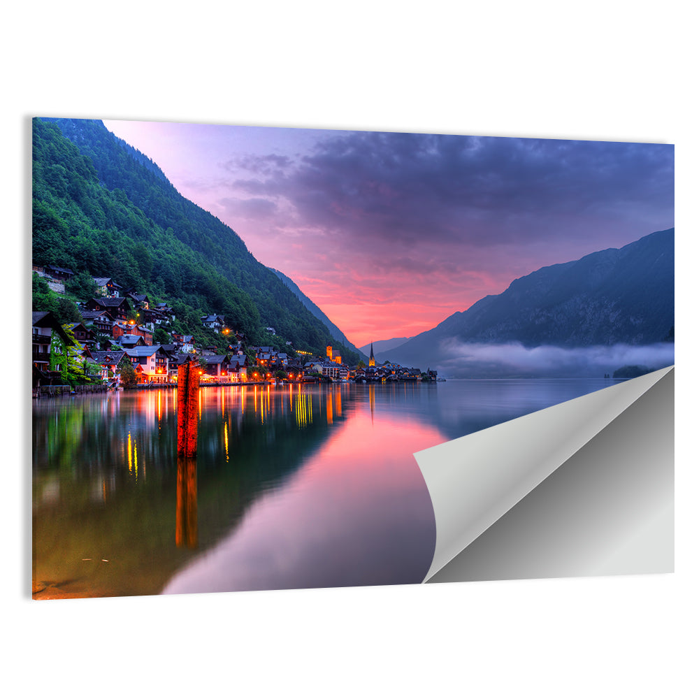 Hallstatt Mountain Town Wall Art
