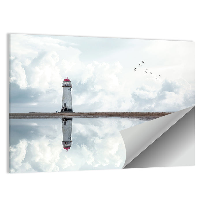 Wales Seashore Lighthouse Wall Art as a poster print