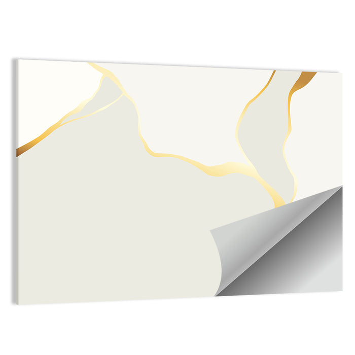 Golden Kintsugi Streams Wall Art as a poster print