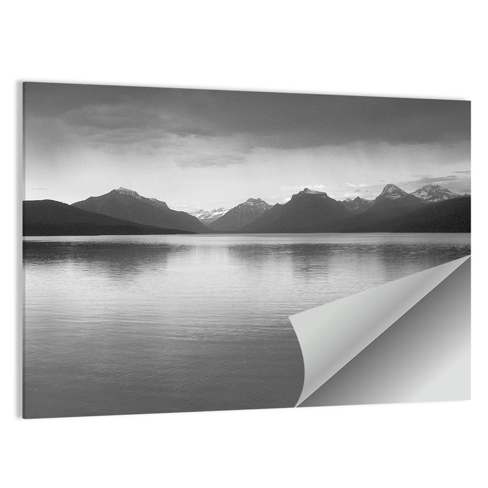 Lake Mcdonald Monochrome Reflection Wall Art as a poster print