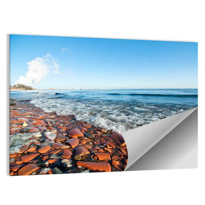 Lake Ontario Terracotta Shoreline Wall Art as a poster print