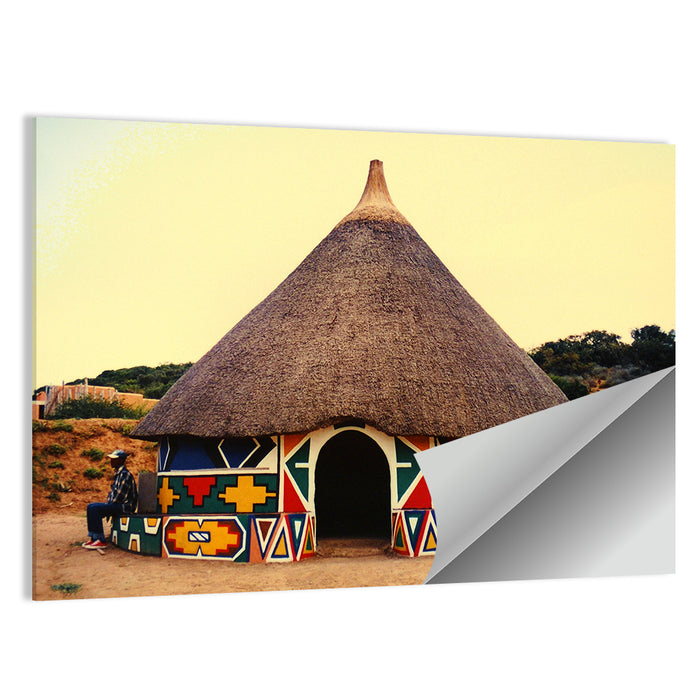 Ndbele Tribe Hut Wall Art as a poster print