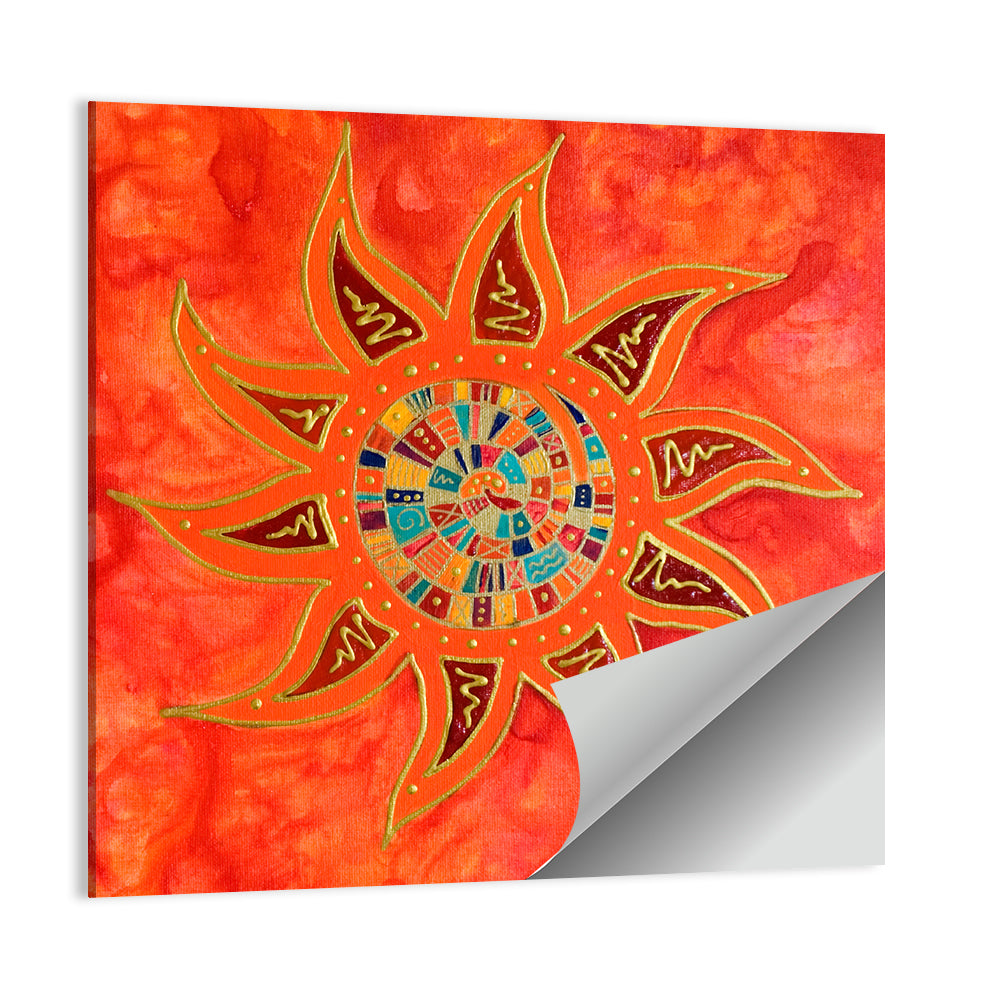 Colorful Sun Abstract Wall Art
