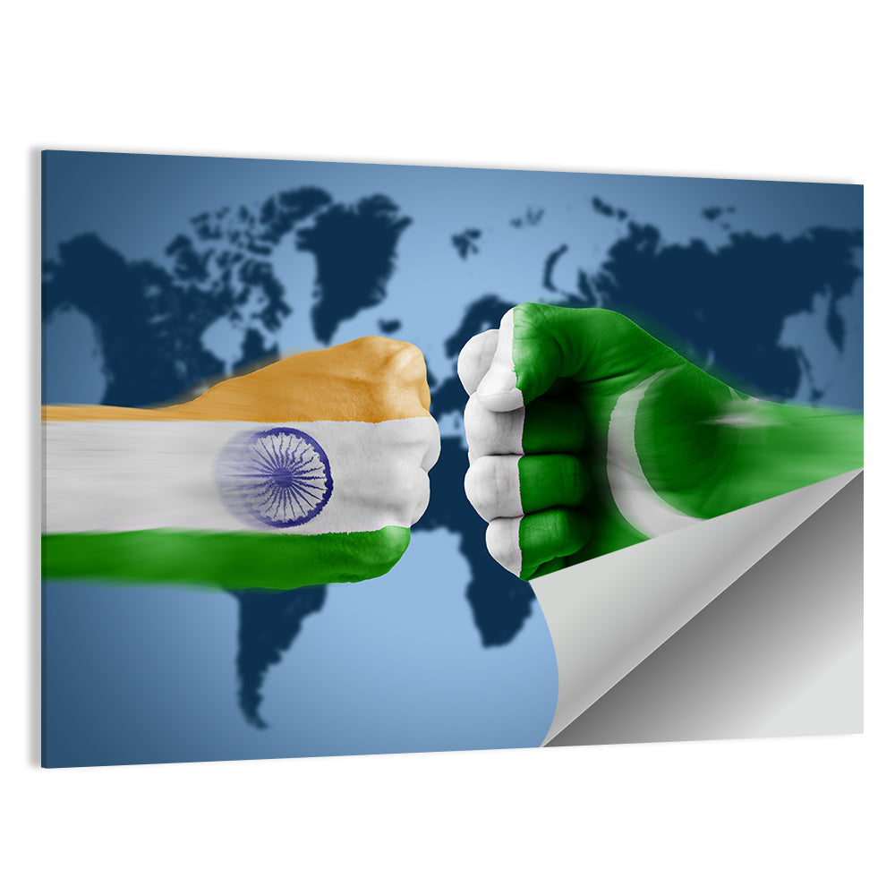 Arch Rivals India & Pakistan Fight Concept Wall Art