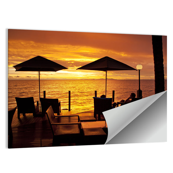 Denarau Island Sunset Patio Scene Wall Art as a poster print