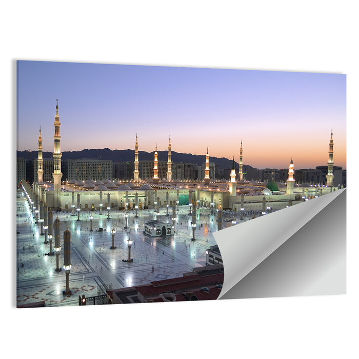 Nabawi Mosque at Dusk, Medina Wall Art as a poster print
