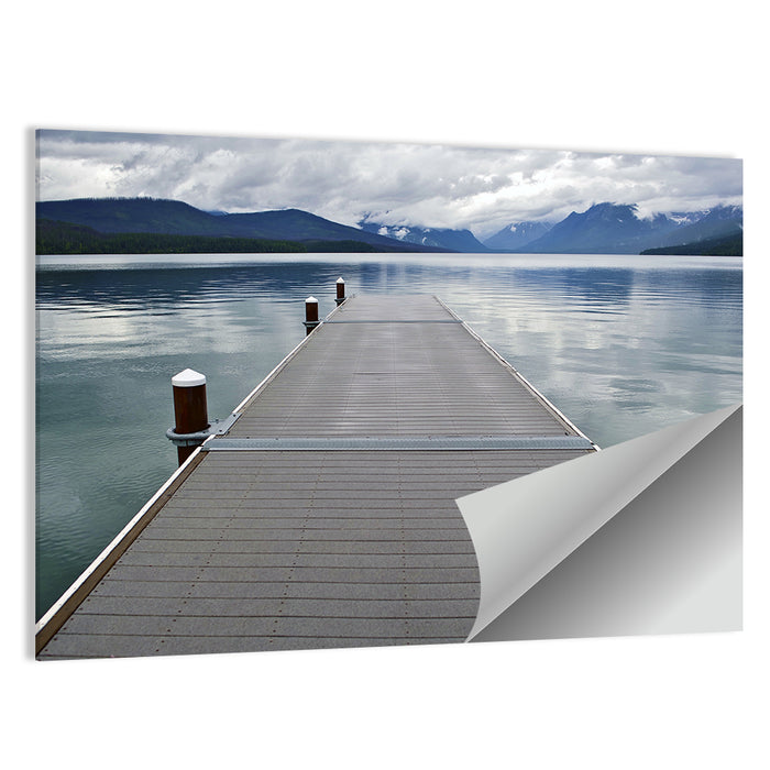 Lake Mcdonald Wooden Dock Wall Art as a poster print