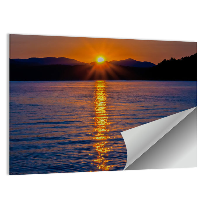 Lake Jocassee Golden Sunrise Wall Art as a poster print