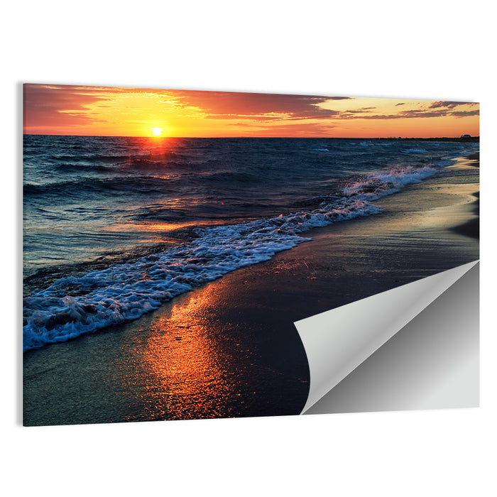 Lake Balkhash Golden Dusk Wall Art as a poster print