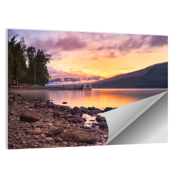 Lake Mcdonald Sunset Reflection Wall Art as a poster print