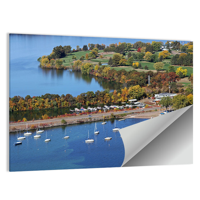 Lake Wissota Aerial Wall Art as a poster print