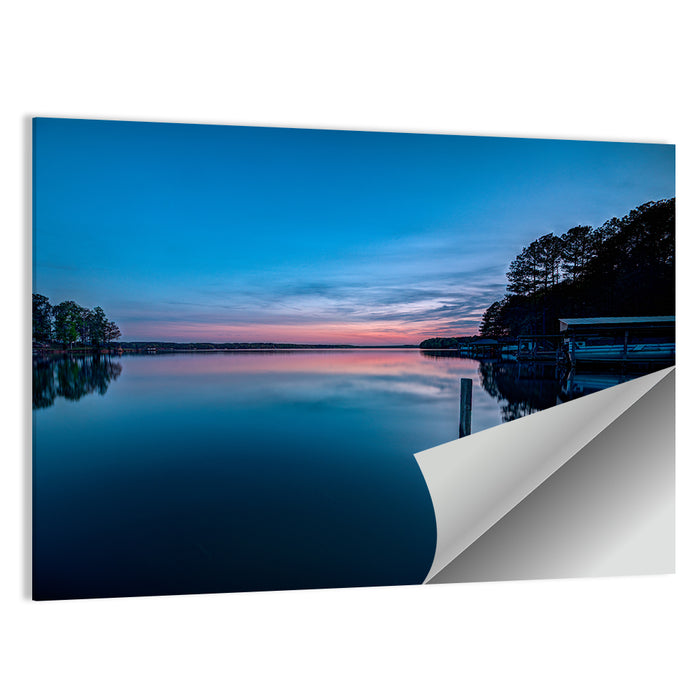 Lake Gaston Twilight Reflection Wall Art as a poster print