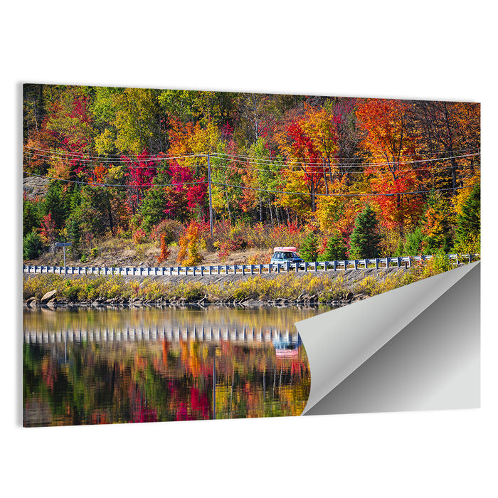 Algonquin Highway 60 Autumn Reflection Wall Art as a poster print