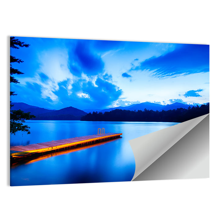 Lake Santeetlah Pier at Dusk Wall Art as a poster print