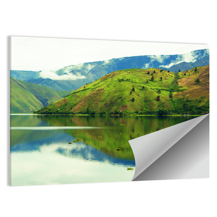 Lake Toba Reflection Wall Art as a poster print