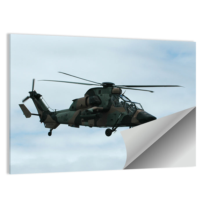 Attack Helicopter Side Profile Wall Art as a poster print
