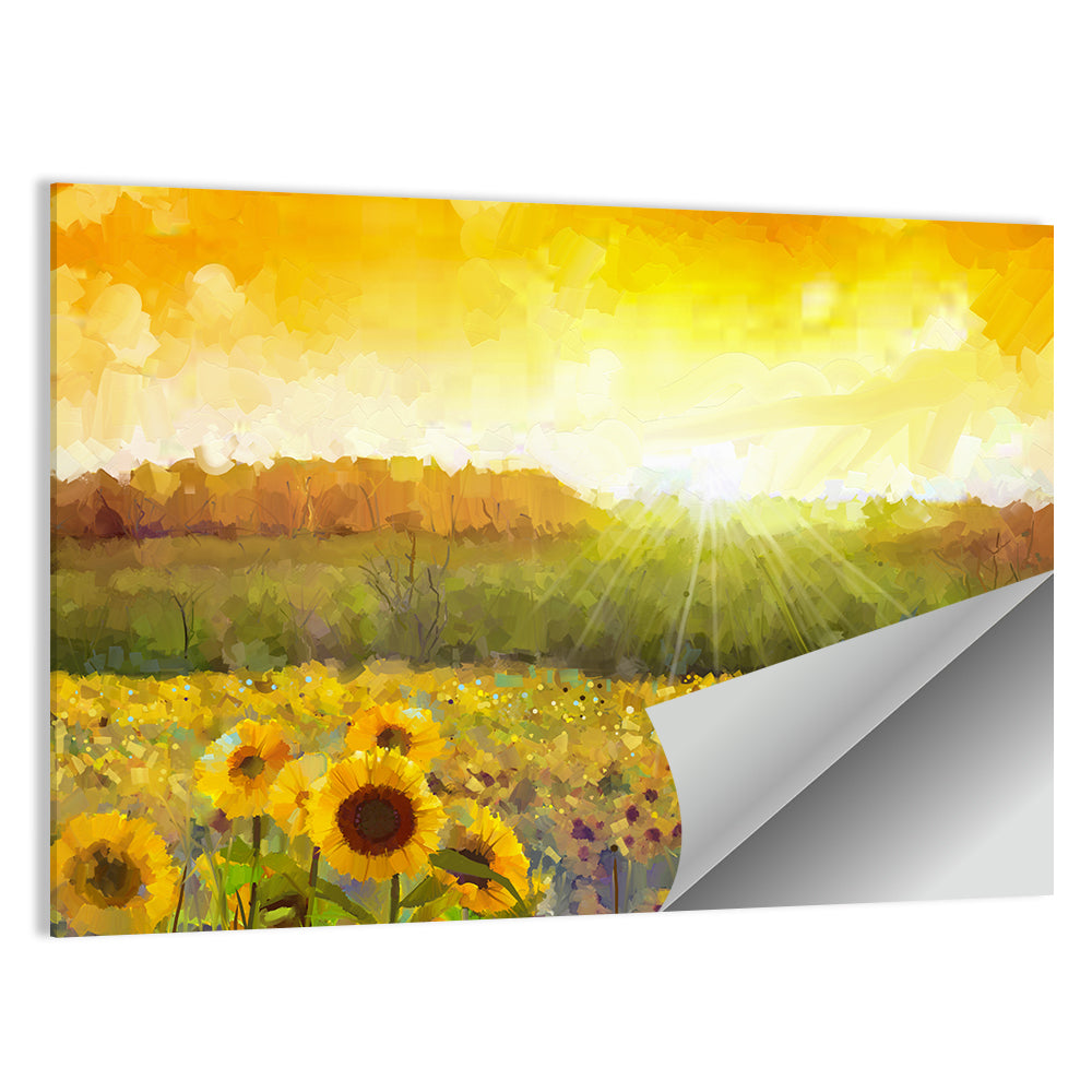 Sunflower Blossom Abstract Wall Art