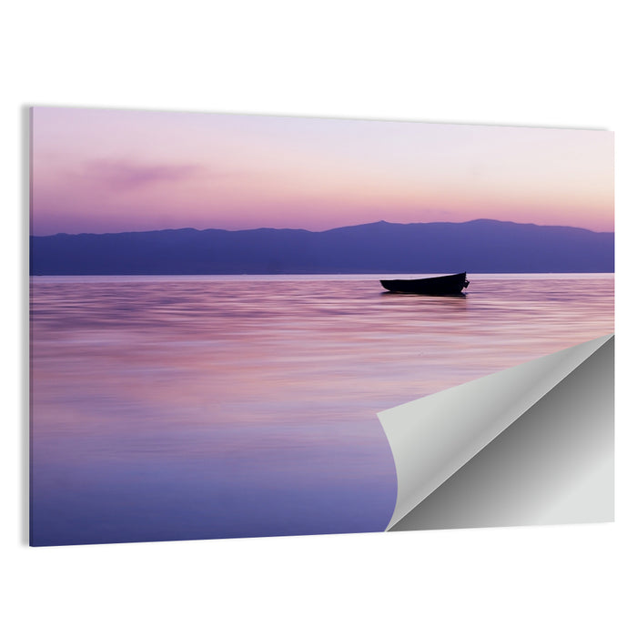 Lavender Lake Ohrid Sunset Wall Art as a poster print