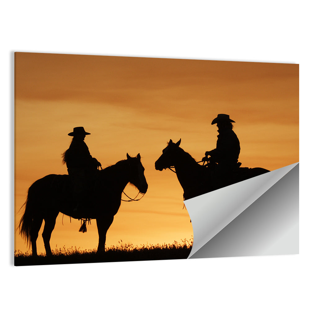 Horse Riders at Sunset Wall Art