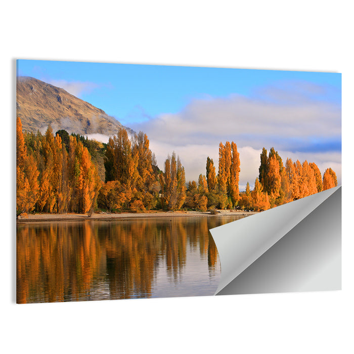 Lake Wanaka Autumn Reflection Wall Art as a poster print