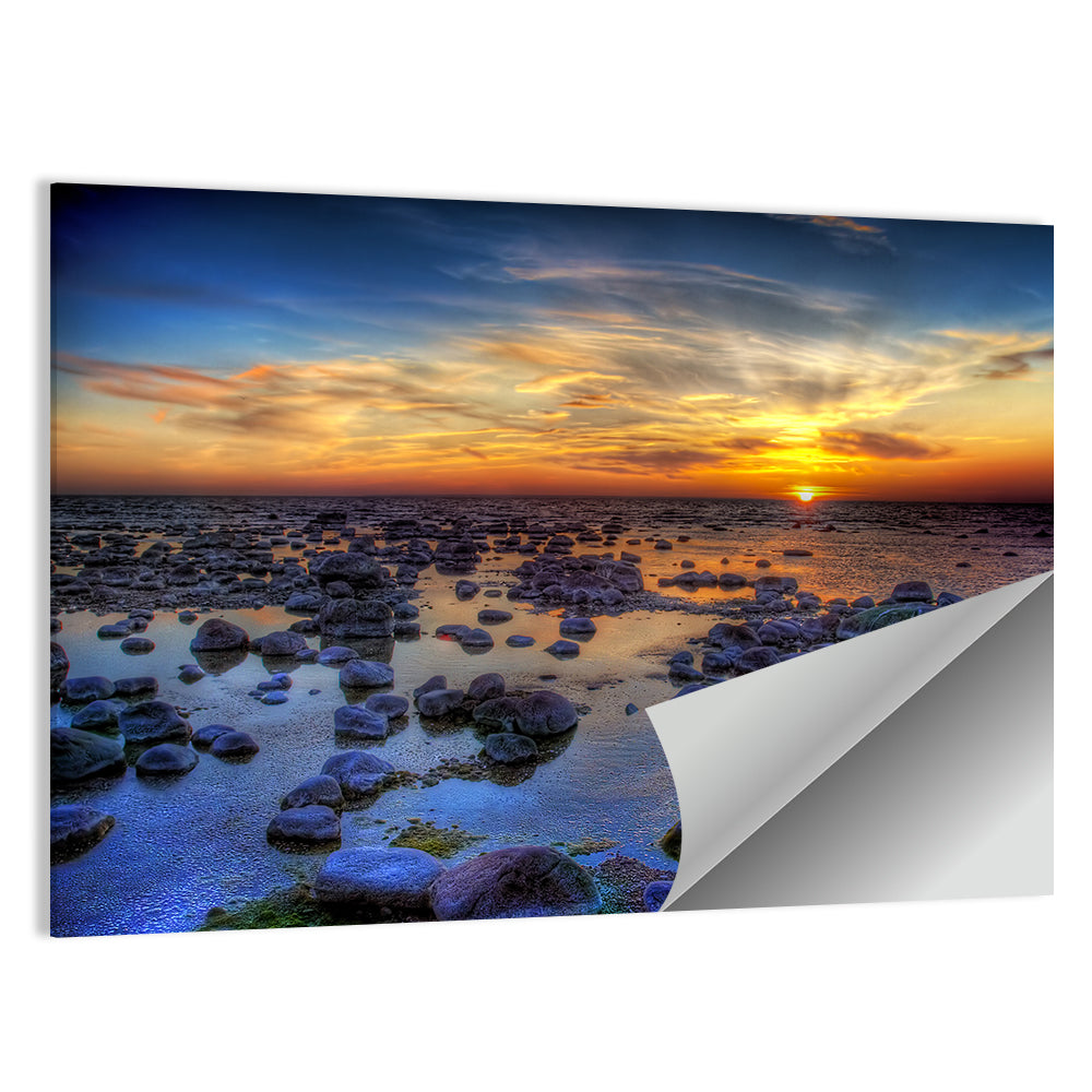 Sea Stones Sunset Wall Art