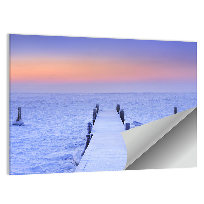 Frosted Jetty at Sunrise Wall Art as a poster print