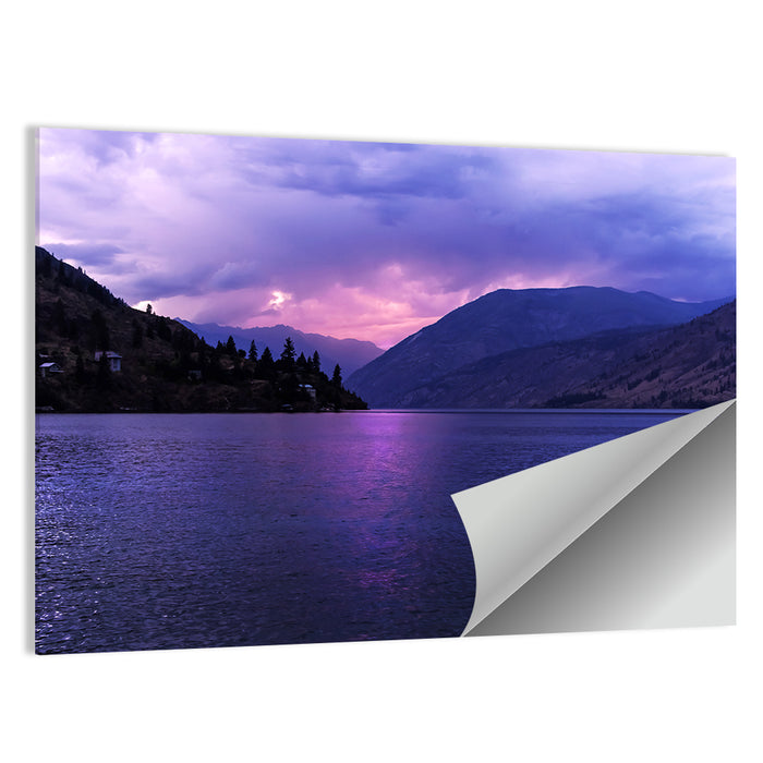 Lake Chelan Violet Sunset Wall Art as a poster print
