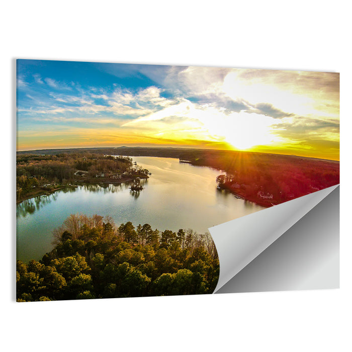 Lake Wylie Golden Sunset Wall Art as a poster print