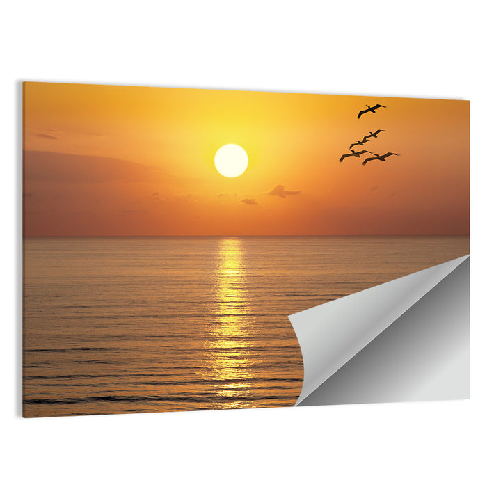 Golden Hour Ocean Sunset Wall Art as a poster print