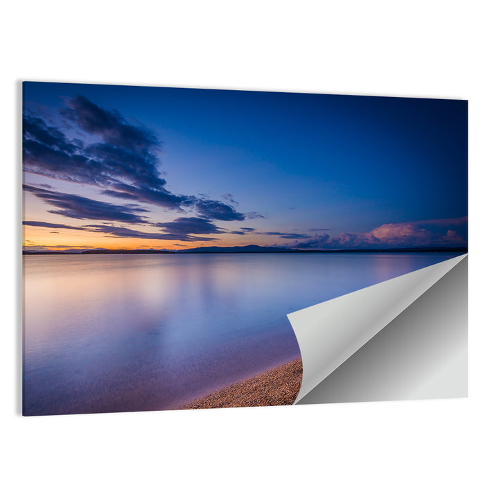Lake Winnipesaukee Shoreline Sunset Wall Art as a poster print