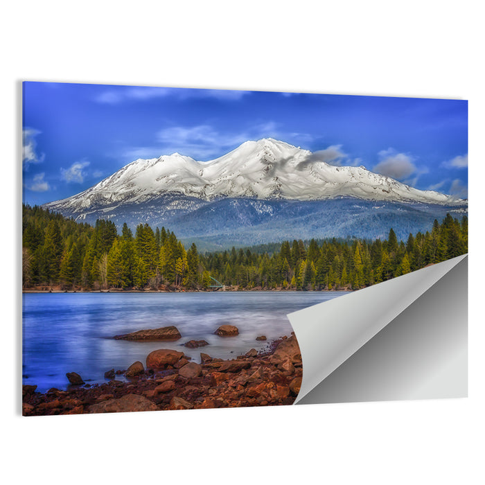 Mount Shasta Over Lake Siskiyou Wall Art as a poster print