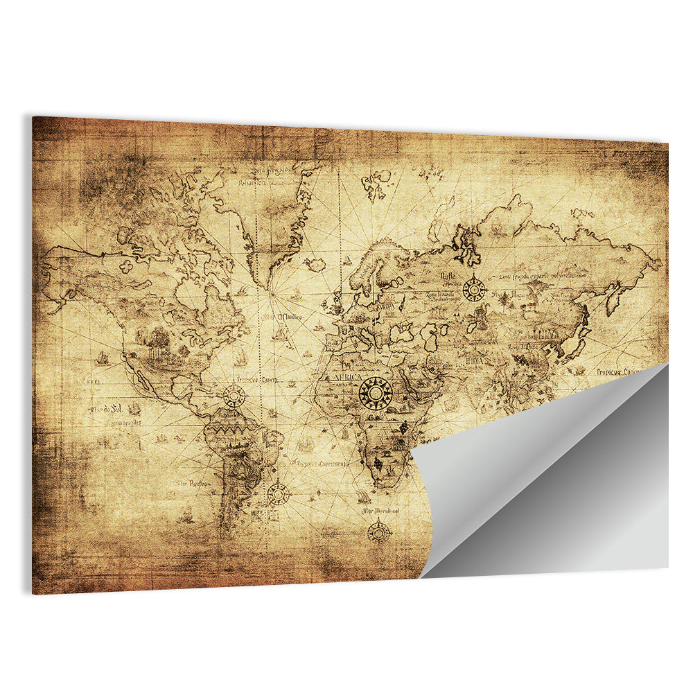 Ancient World Map Wall Art